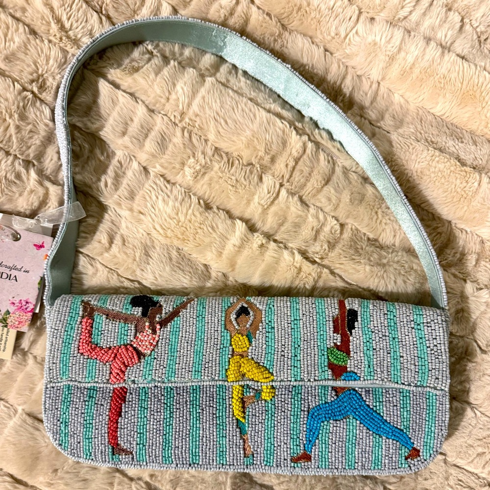 Viral Yoga Namaste beaded bag new with tags